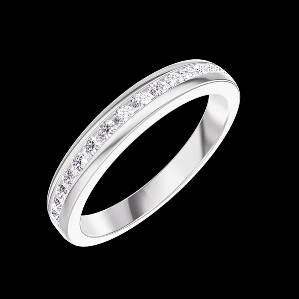 « L'Atelier » No. 800021 - Wedding rings White gold 18 carats - Half circle Rail Lab-grown diamond 0.25 Carats