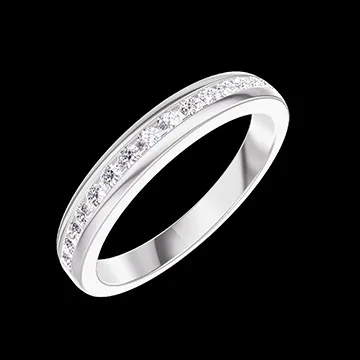 « L'Atelier » No. 800021 - Wedding rings White gold 18 carats - Half circle Rail Lab-grown diamond 0.25 Carats