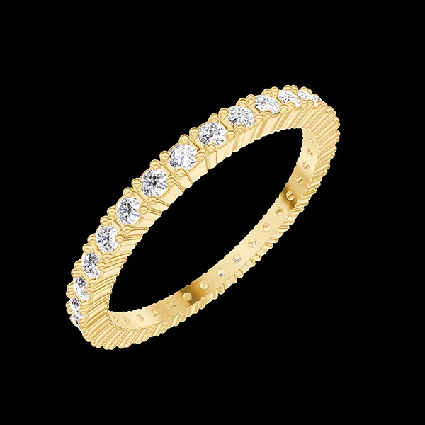 « L'Atelier » Nº800133 - Anillo de matrimonio Oro amarillo 18 quilates - Vuelta completa Garras Diamante de laboratorio 0.46 quilates