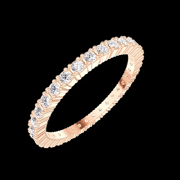 « L'Atelier » Nº800137 - Trauring Roségold 750/-(18Kt) - Vollkreis Krappen Labordiamant 0.46 Karat