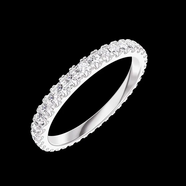 « L'Atelier » nº 800244 - Alliance Or blanc 9 carats - Tour complet Microsertis Diamant 0.53 carat