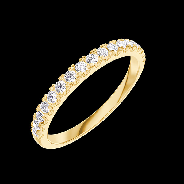 « L'Atelier » No. 800248 - Wedding rings Yellow gold 9ct (375) - Half circle Microsetting Diamond white 0.25 Carats
