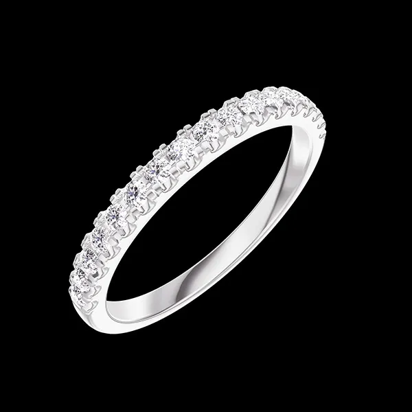« L'Atelier » No. 800249 - Wedding rings White gold 18 carats - Half circle Microsetting Diamond white 0.25 Carats