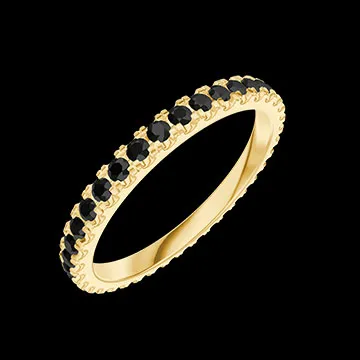 « L'Atelier » Nº800350 - Trauring Gelbgold 375/-(9Kt) - Vollkreis Mikrofassung Schwarzer Diamant 0.53 Karat