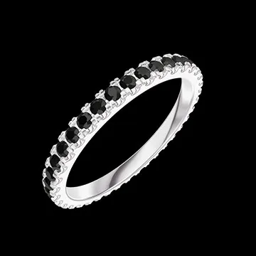 « L'Atelier » Nº800351 - Trouwringen Witgoud 18 karaat - Volledige cirkel Microzetting Zwarte diamant 0.53 Karaat