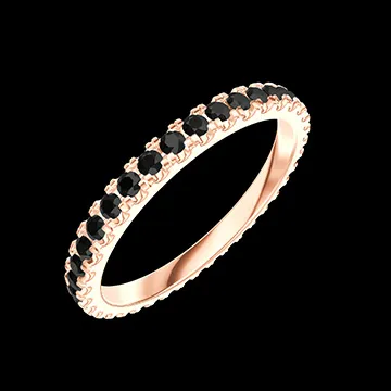 « L'Atelier » Nº800354 - Trouwringen Roségoud 9 karaat - Volledige cirkel Microzetting Zwarte diamant 0.53 Karaat