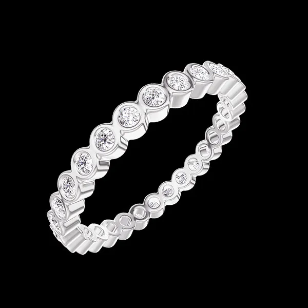 « L'Atelier » No. 800375 - Wedding rings White gold 18 carats - Full circle Closed Lab-grown diamond 0.39 Carats