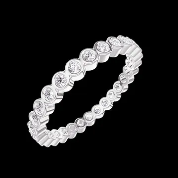 « L'Atelier » Nº800375 - Anillo de matrimonio Oro blanco 18 quilates - Vuelta completa Cerrado Diamante de laboratorio 0.39 quilates