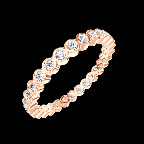 « L'Atelier » nr. 800377 - Trouwringen Roségoud 18 karaat (750) - Volledige cirkel Gesloten Laboratorium diamant 0.39 Karaat