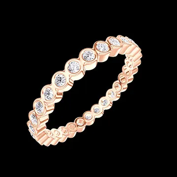 « L'Atelier » Nº800377 - Anillo de matrimonio Oro rosa 18 quilates - Vuelta completa Cerrado Diamante de laboratorio 0.39 quilates