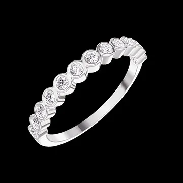 « L'Atelier » No. 800381 - Wedding rings White gold 18 carats - Half circle Closed Lab-grown diamond 0.18 Carats