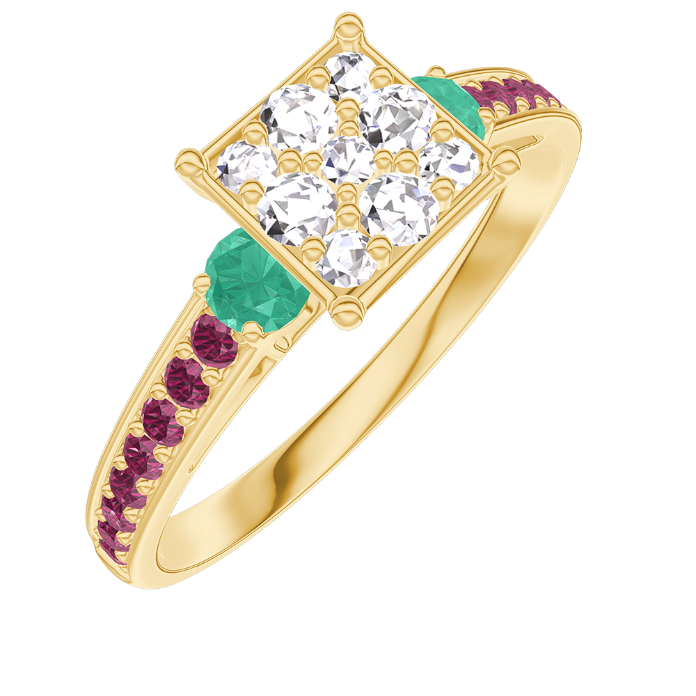 « L'Atelier » Nº210990 Bague Or jaune 9 carats Cluster