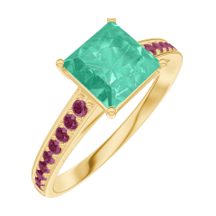 Anello Create 169110 Oro giallo 9 carati - Smeraldo Principessa 1 Carati - Incastonatura Rubino