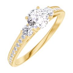 Ring « l’Atelier » 160025 Gelbgold 750/-(18Kt) - Diamant rund 0.3 Karat - Seitliche Steine Diamant - Fassung Diamant