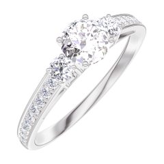 Ring « l’Atelier » 160027 - Weißgold 750/-(18Kt) - Diamant rund 0.3 Karat - Seitliche Steine Diamant - Fassung Diamant