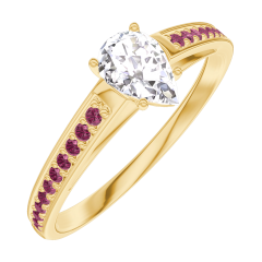 Ring « l’Atelier » 160410 - Geelgoud 9 karaat - Diamant Peer 0.3 Karaat - Setting Robijn Ring « l’Atelier » 160410 - Geelgoud 9 karaat - Diamant Peer 0.3 Karaat - Setting Robijn