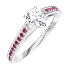 Ring « l’Atelier » 160411 - Witgoud 18 karaat - Diamant Peer 0.3 Karaat - Setting Robijn Ring « l’Atelier » 160411 - Witgoud 18 karaat - Diamant Peer 0.3 Karaat - Setting Robijn