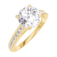 Ring « l’Atelier » 167206 - Yellow gold 9 carats - Diamond white round 1 Carats - Setting Diamond white