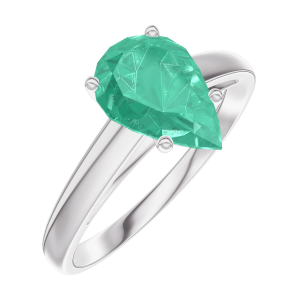 « L'Atelier » Nº169404 - Ring White gold 9 carats - Emerald Pear 1 Carats
