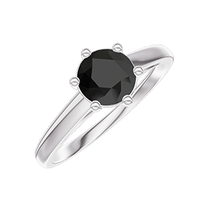 « L'Atelier » Nº452057 - Ring White gold 9 carats - Diamond black round 0.5 Carats