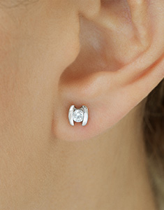 Nid Précieux Nº18 - Stud Earrings White gold 18 carats