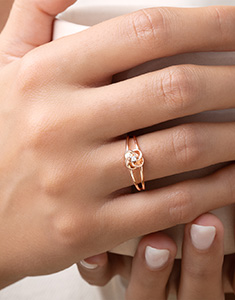 Eclosion Nº8 - Engagement rings Pink gold 18 carats