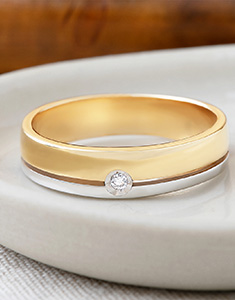 Versprechen Nº106 - Trauring Weiß- und Gelbgold 375/-(9Kt)