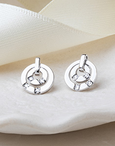 Infini Nº8 - Stud Earrings White gold 9 carats