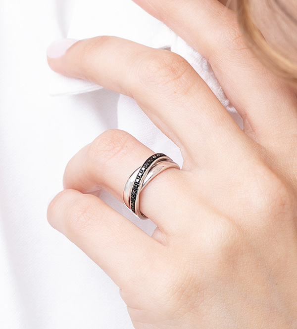 Saturnus Nº7 - Ring Witgoud 9 karaat