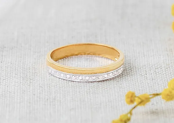 Alliance Elégance - or blanc et or jaune 9 carats : bijoux Edenly