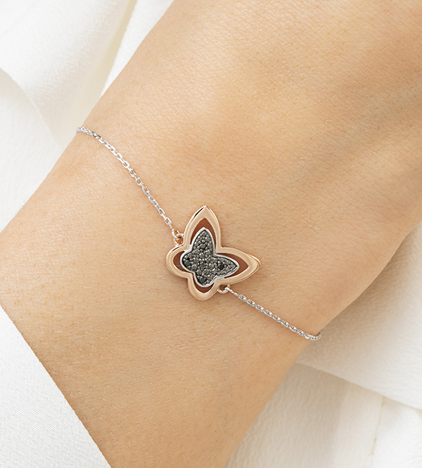 Paseo Soñado n.º 3 - Pulsera Oro blanco y Oro rosa 18 quilates