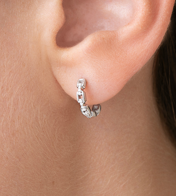 Regard d'Orient Nº9 - Boucles d'oreilles Or blanc 9 carats