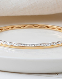 Promessa Nº3 - Bracciale Rigido Oro bianco e Oro giallo 9 carati