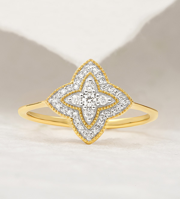 Eclosión n.º 13 - Anillo Oro blanco y Oro amarillo 9 quilates (375)