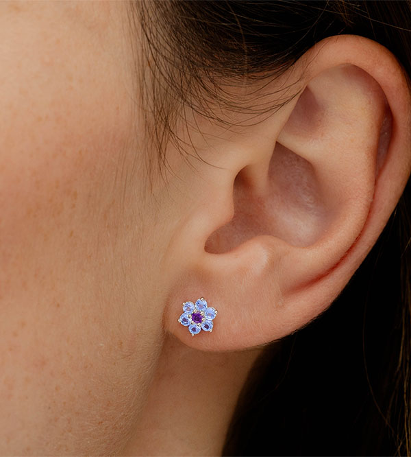 Rajski Ptak Nº17 - Sztyfty Białe złoto 375