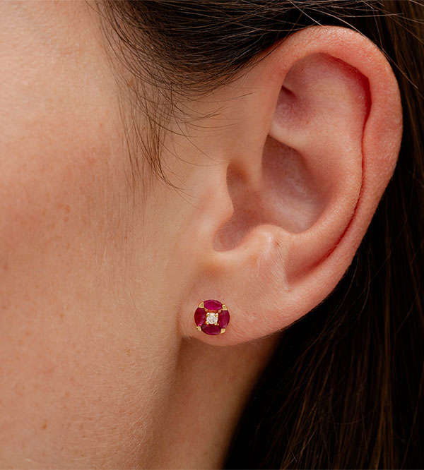 Uccello del Paradiso Nº3 - Orecchini a lobo Oro giallo 9 carati