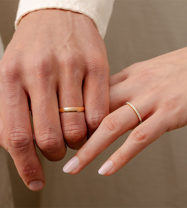 Duo Pure & Bettina Trouwringen – Geelgoud & diamanten – 18 karaat