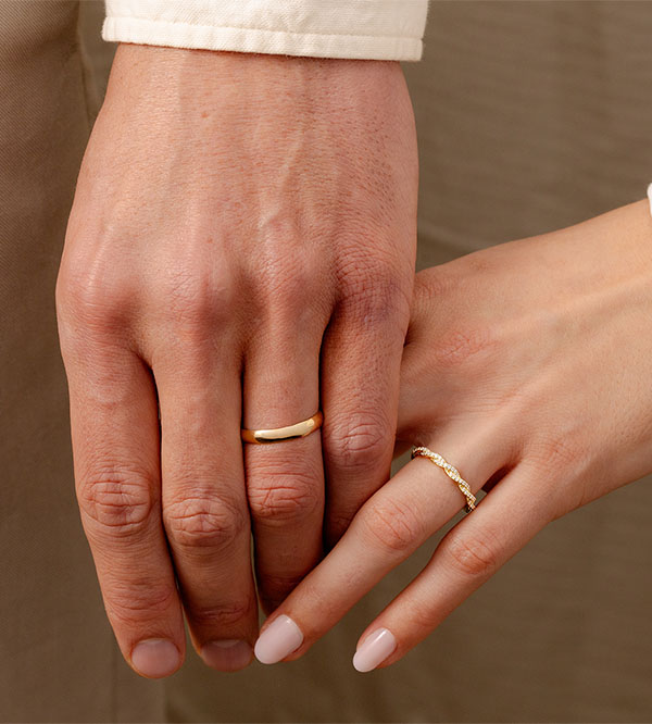 Pure & Olympe Diamond Duo Wedding Bands – Yellow Gold & Diamonds – 18ct