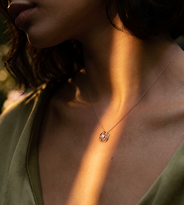 Eclosion No. 3 - Necklace White and Pink gold 9ct (375)