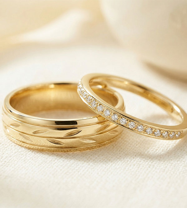 Pareja de alianzas Jardin Enchanté & Éclat de diamants