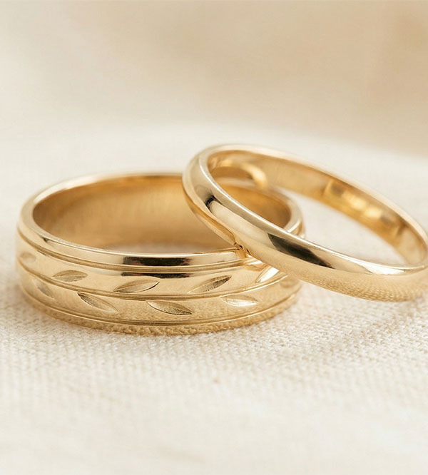 Duo obrączek Jardin Enchanté & Atelier – żółte złoto, 9 karatów