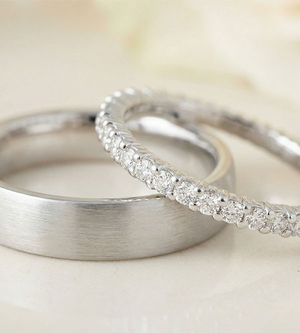 Duo d'alliances Atelier & Radieuse- or blanc & diamants