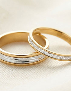 Promesse Duo-Trauringe – Weiß- und Gelbgold – 18 Karat