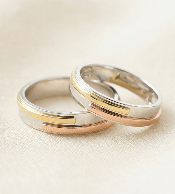 Duo de Alianzas Titan – Tres oros – Oro de 9 quilates