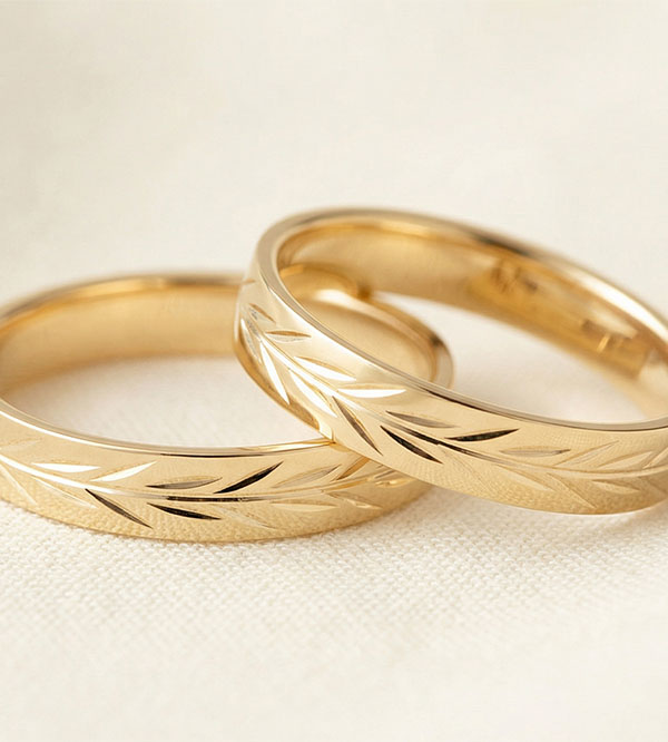 Dúo de alianzas Fraîcheur – oro amarillo – 18 quilates