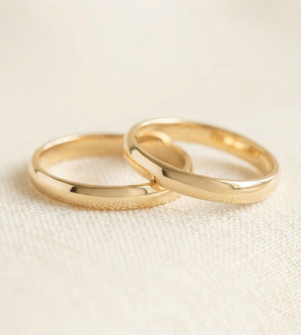 Dúo de alianzas Atelier – Oro amarillo – 9 quilates