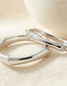 Duo d'alliances Jungle Sacrée- or blanc & diamants