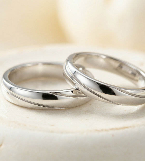 Wedding Rings Duo Saturn Trilogy -White gold