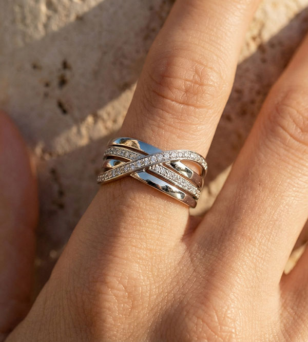 Saturnus nr. 45 - Ring Witgoud 9 karaat