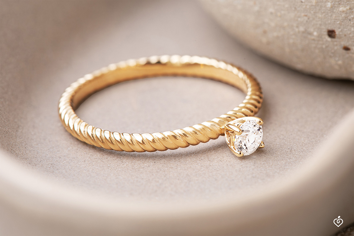 Buy Yellow Gold Diamond Rope Engagement Ring, Diamond Engagement Solitaire  Ring, Anniversary Diamond Ring With Twisted Rope Band Online in India - Etsy